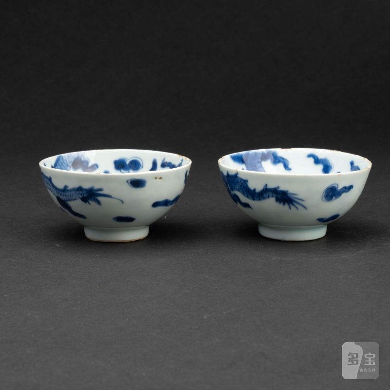    明 青花龍紋茶盞五點 - 图3